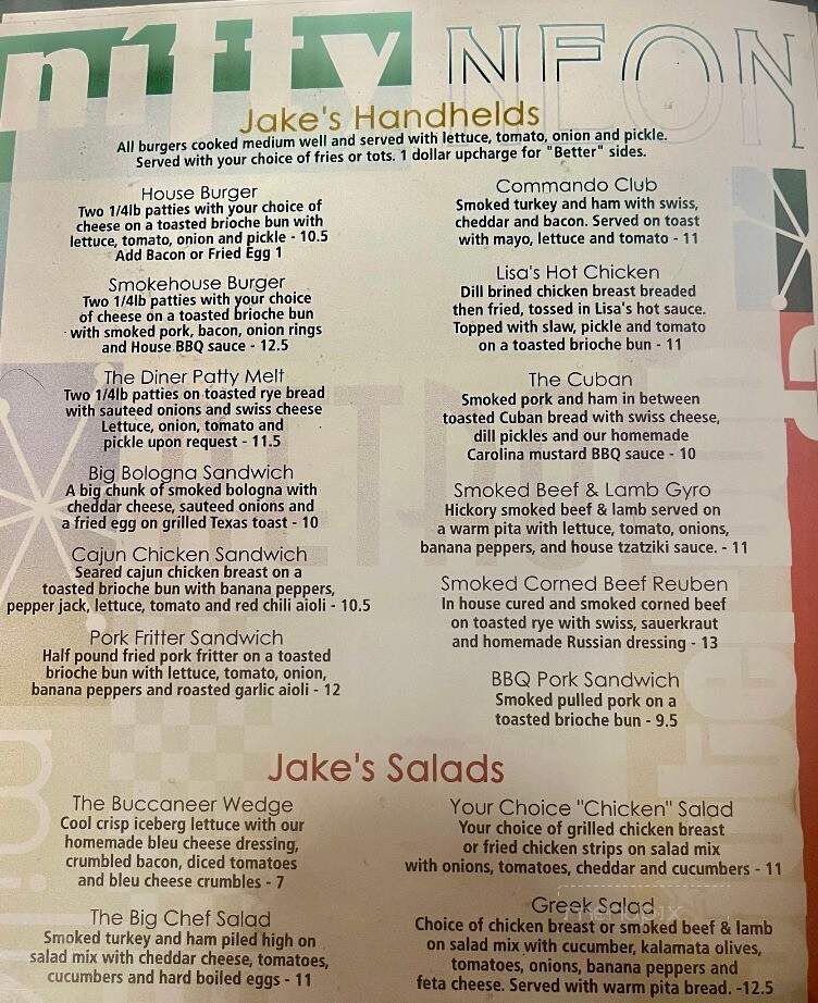 Jakes Place 2 - Hendersonville, TN menu_pic