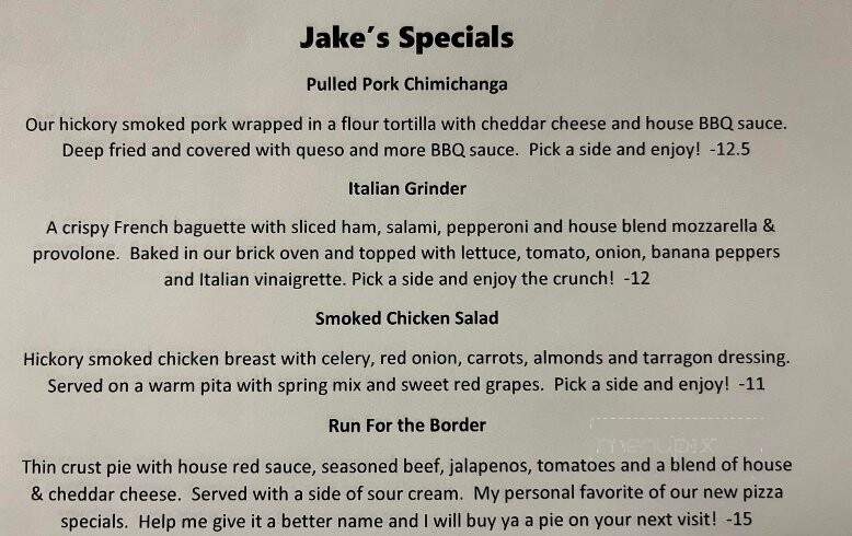Jakes Place 2 - Hendersonville, TN menu_pic