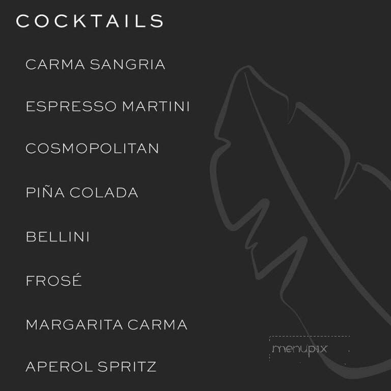Carma Cucina Moderna - Boca Raton, FL menu_pic