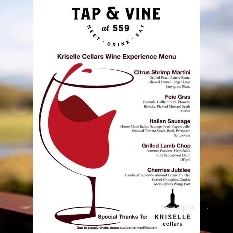 Kriselle Cellars - White City, OR menu_pic