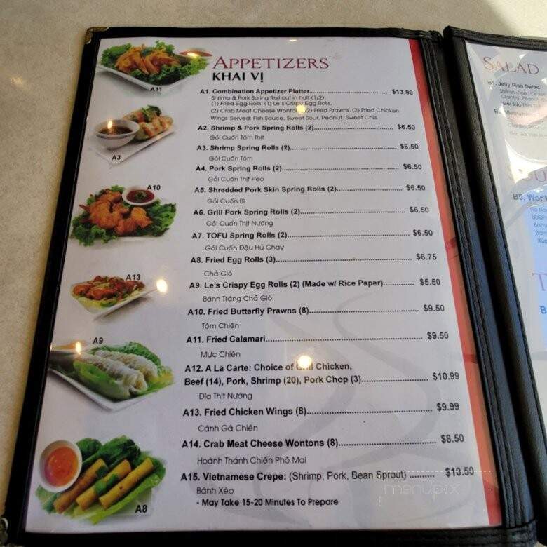 Pho Le - Sacramento, CA menu_pic