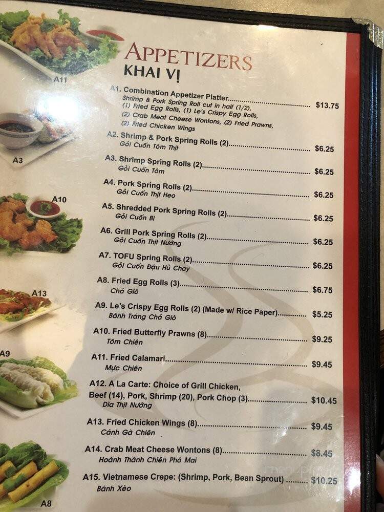 Pho Le - Sacramento, CA menu_pic