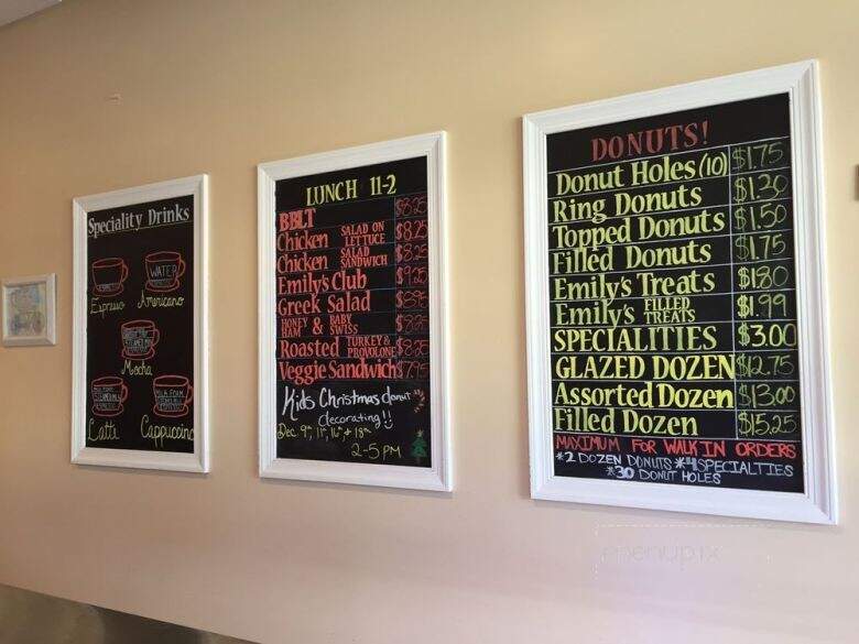 Emily's Donuts and Cafe - Williamsburg, VA menu_pic