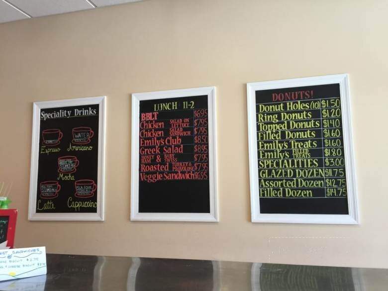 Emily's Donuts and Cafe - Williamsburg, VA menu_pic