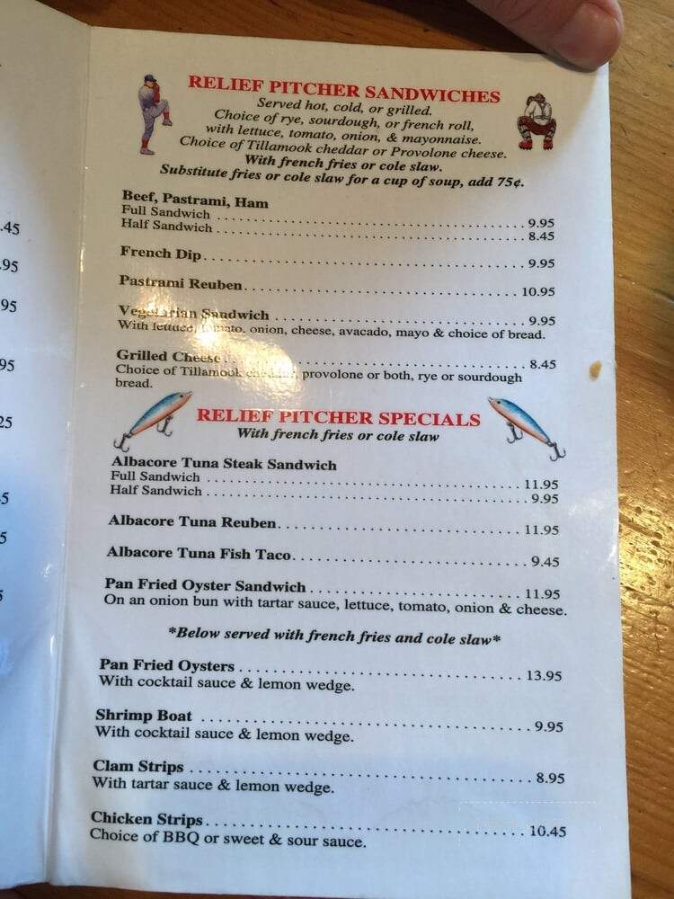 Relief Pitcher - Seaside, OR menu_pic