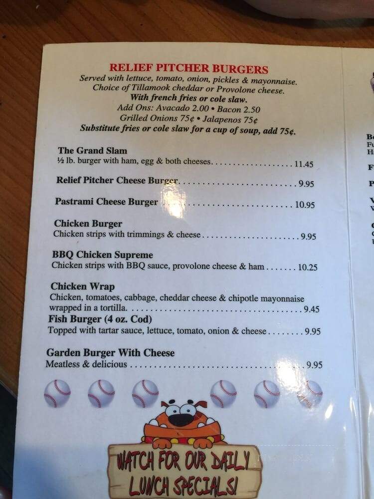 Relief Pitcher - Seaside, OR menu_pic