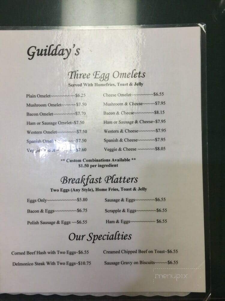Guilday's Restaurant - Newark, DE menu_pic