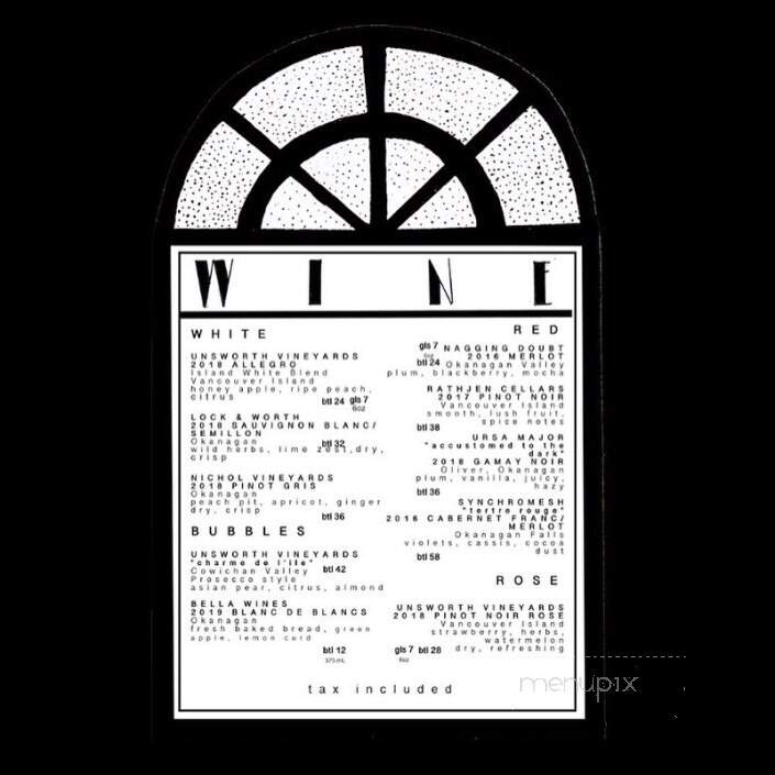 The Vault - Nanaimo, BC menu_pic