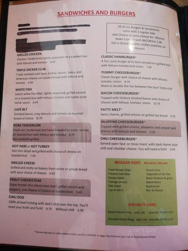 Branson Cafe - Branson, MO menu_pic