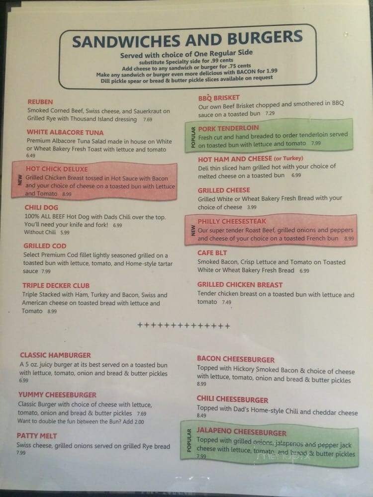 Branson Cafe - Branson, MO menu_pic