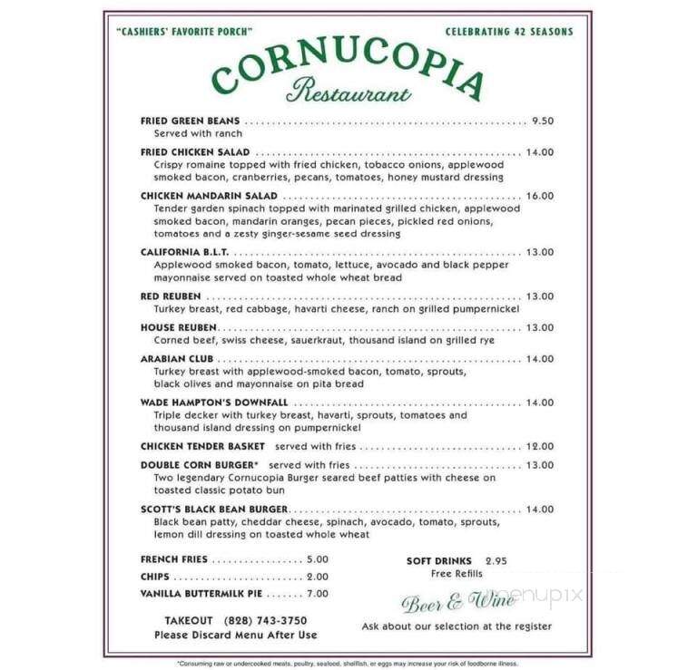 Cornucopia Restaurant - Cashiers, NC