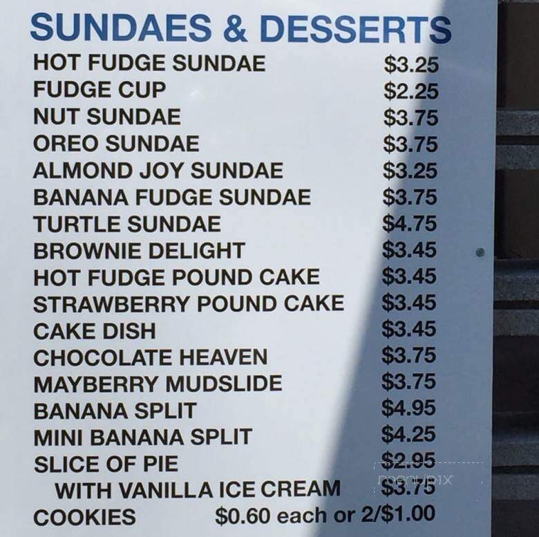 Mayberry's Restaurant - Reidsville, NC menu_pic