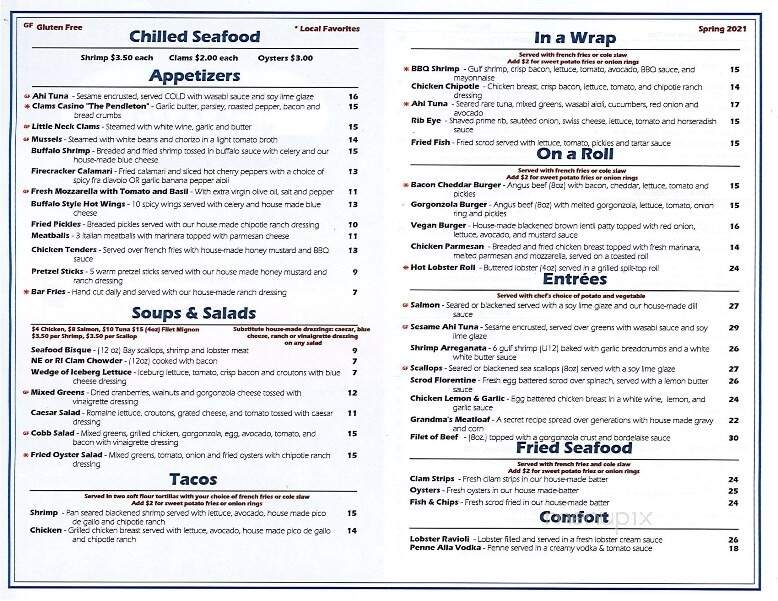 Aqua Restaurant - Clinton, CT menu_pic
