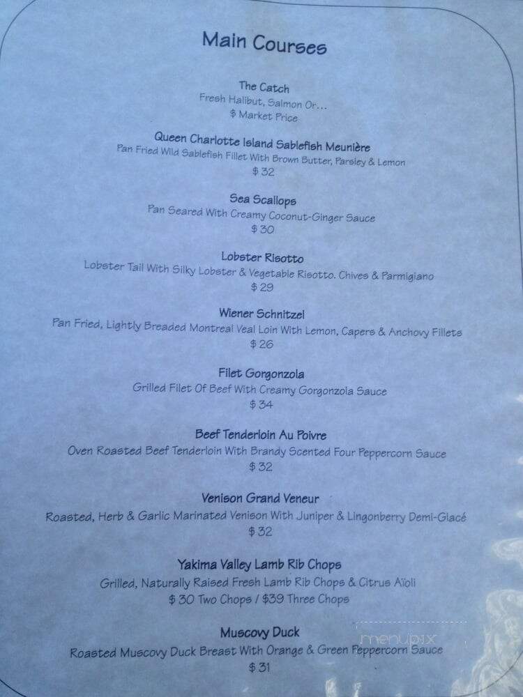 House Piccolo - Salt Spring Island, BC menu_pic