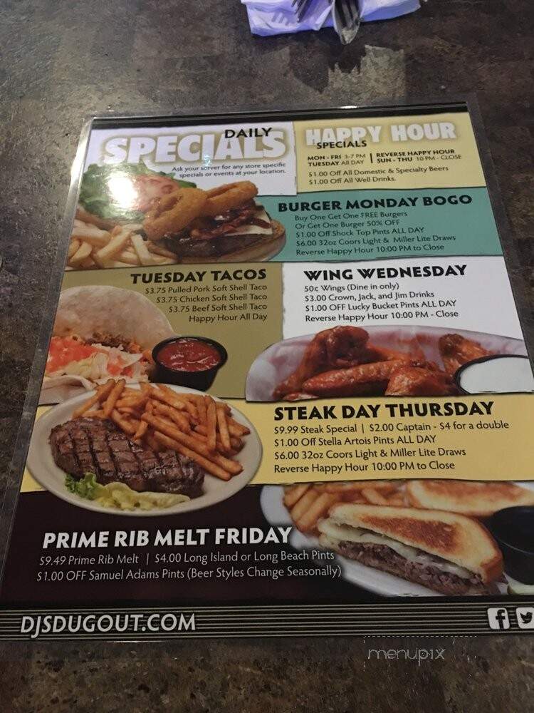 DJ's Dugout - Plattsmouth, NE menu_pic