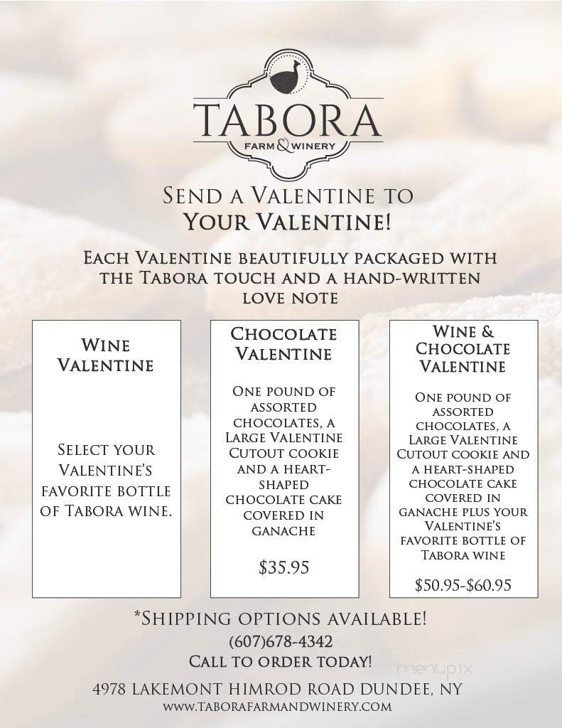 Tabora Farm & Winery - Dundee, NY menu_pic