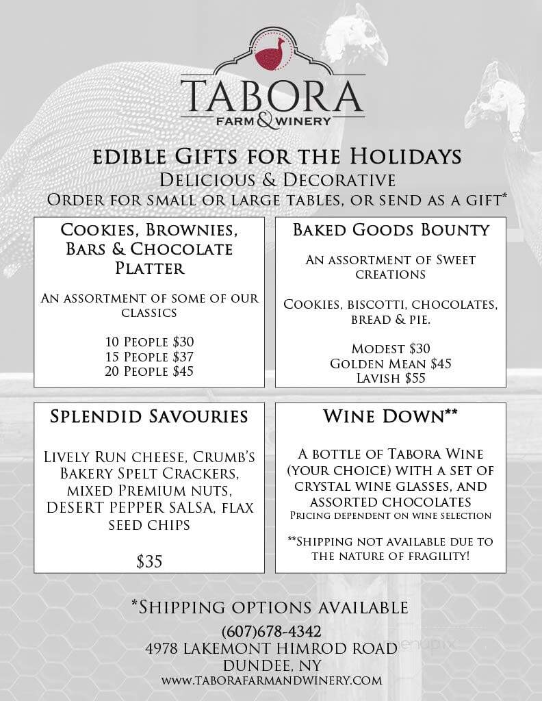 Tabora Farm & Winery - Dundee, NY menu_pic