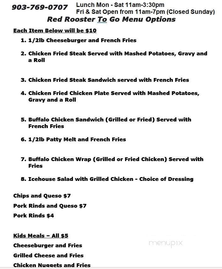 Red Rooster IceHouse - Hawkins, TX menu_pic