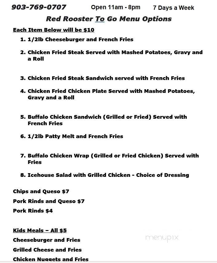 Red Rooster IceHouse - Hawkins, TX menu_pic