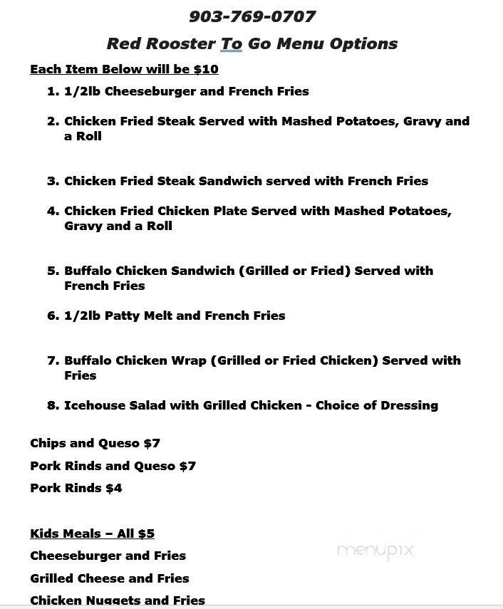 Red Rooster IceHouse - Hawkins, TX menu_pic