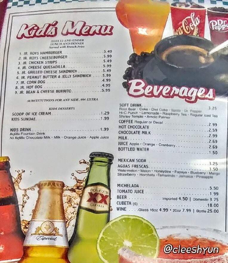 Roys Cafe Barstow - Barstow, CA menu_pic