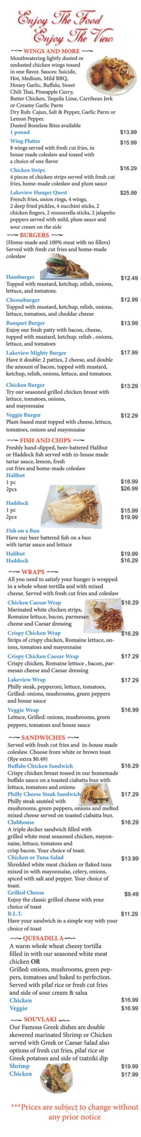 The Lakeview - Bewdley, ON menu_pic