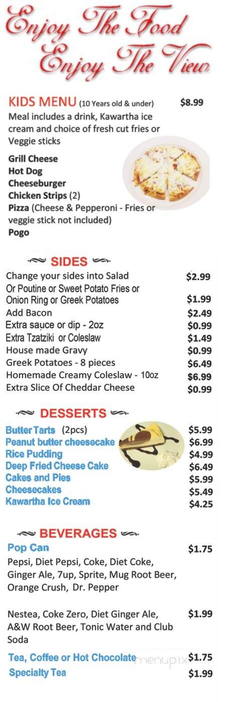 The Lakeview - Bewdley, ON menu_pic