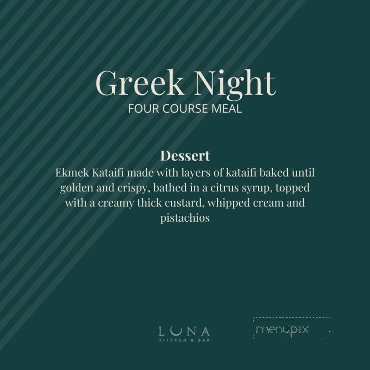 Luna Kitchen and Bar - Regina, SK menu_pic