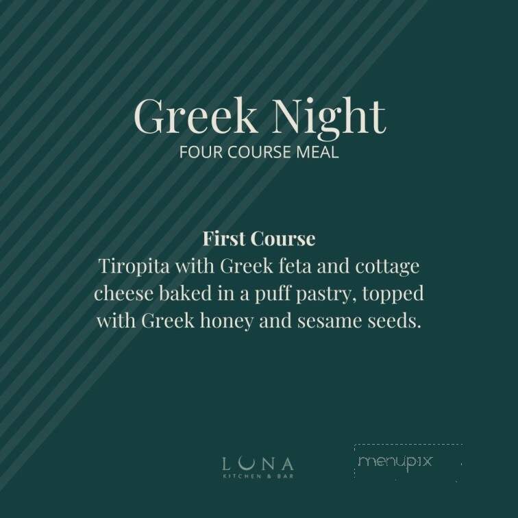 Luna Kitchen and Bar - Regina, SK menu_pic