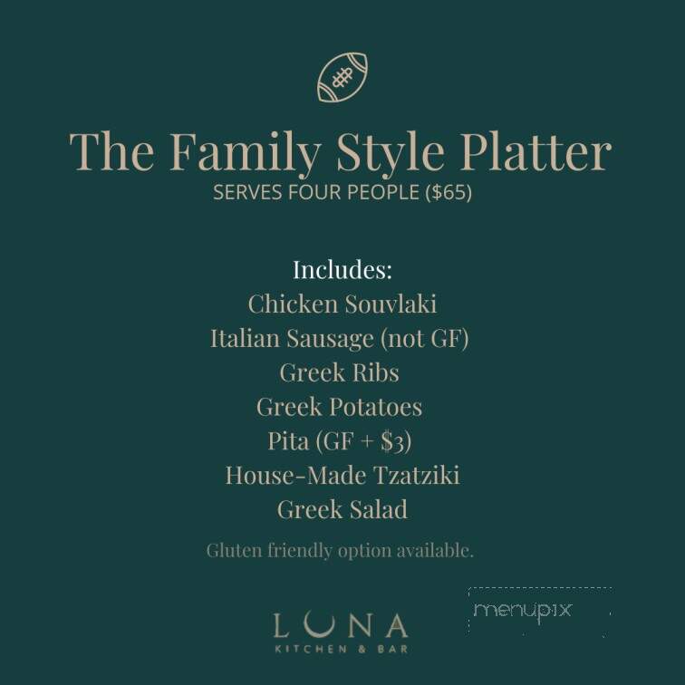 Luna Kitchen and Bar - Regina, SK menu_pic