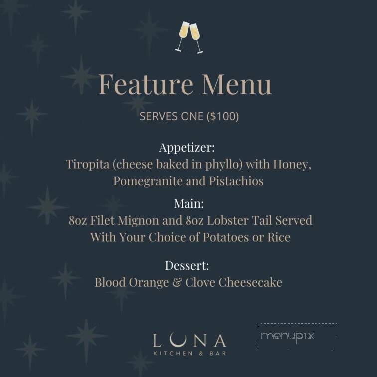 Luna Kitchen and Bar - Regina, SK menu_pic