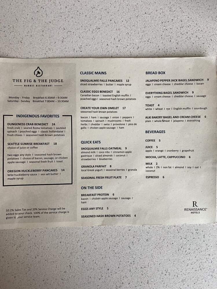 The Fig & The Judge - Seattle, WA menu_pic