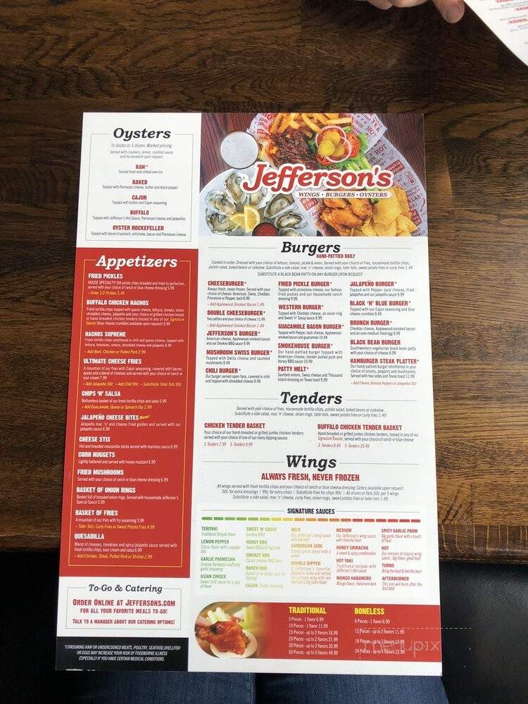 Jefferson's Restaurant - Fairview, TN menu_pic