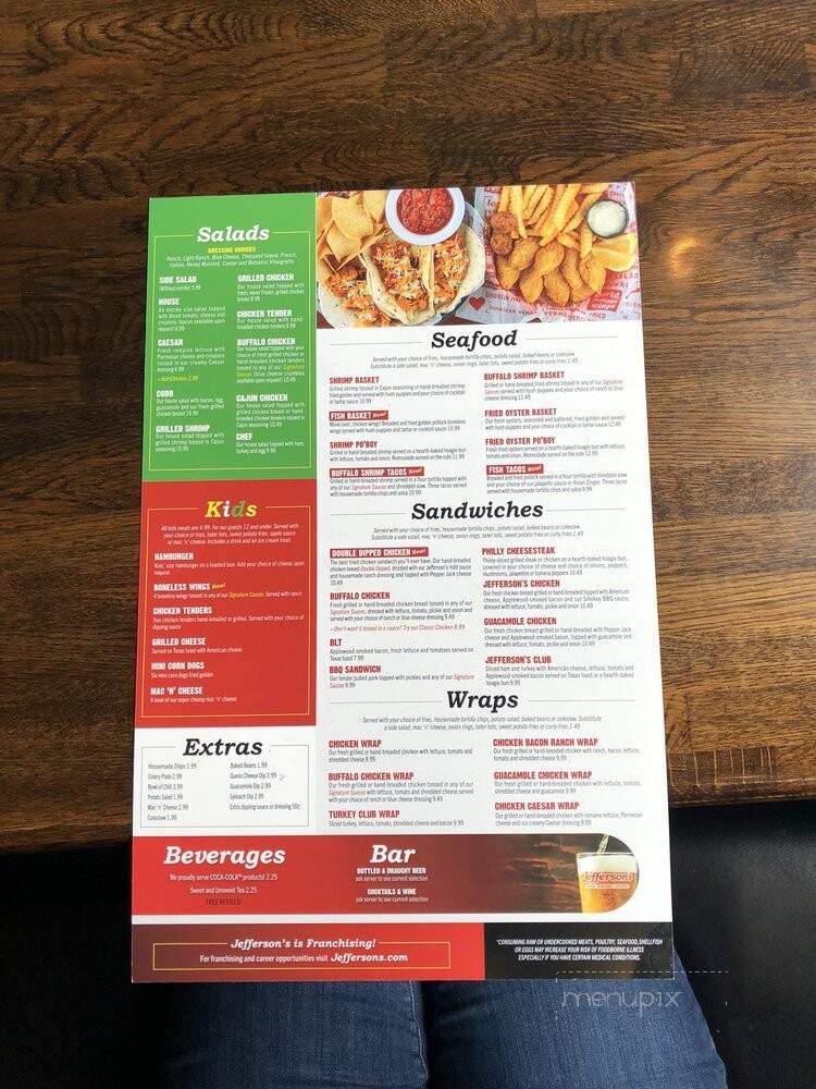 Jefferson's Restaurant - Fairview, TN menu_pic
