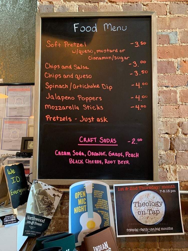 Indian Springs Brewery - Neosho, MO menu_pic