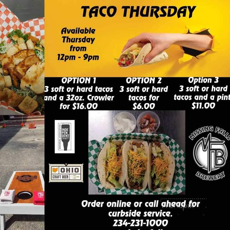 Missing Falls Brewery - Akron, OH menu_pic