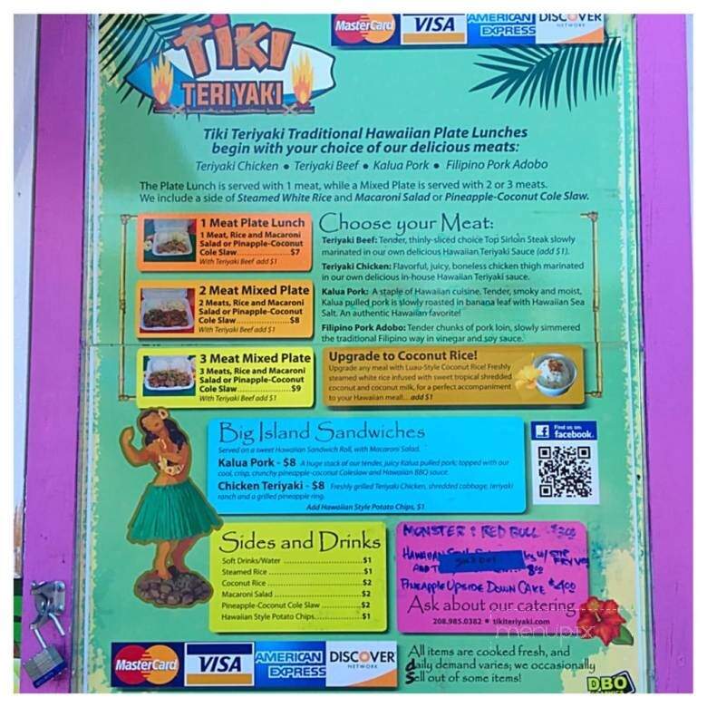 Tiki Teriyaki Burger Time - Boise, ID menu_pic