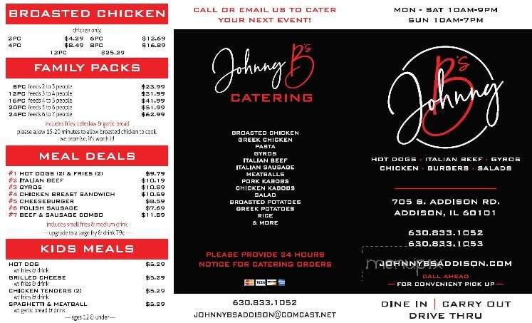 Johnny B's Addison - Addison, IL menu_pic