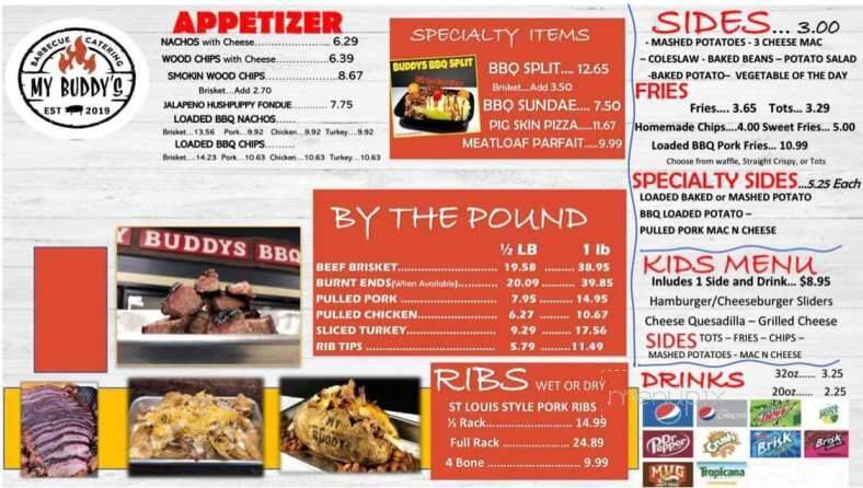 My Buddy's BBQ & Catering - Jacksonville, IL menu_pic