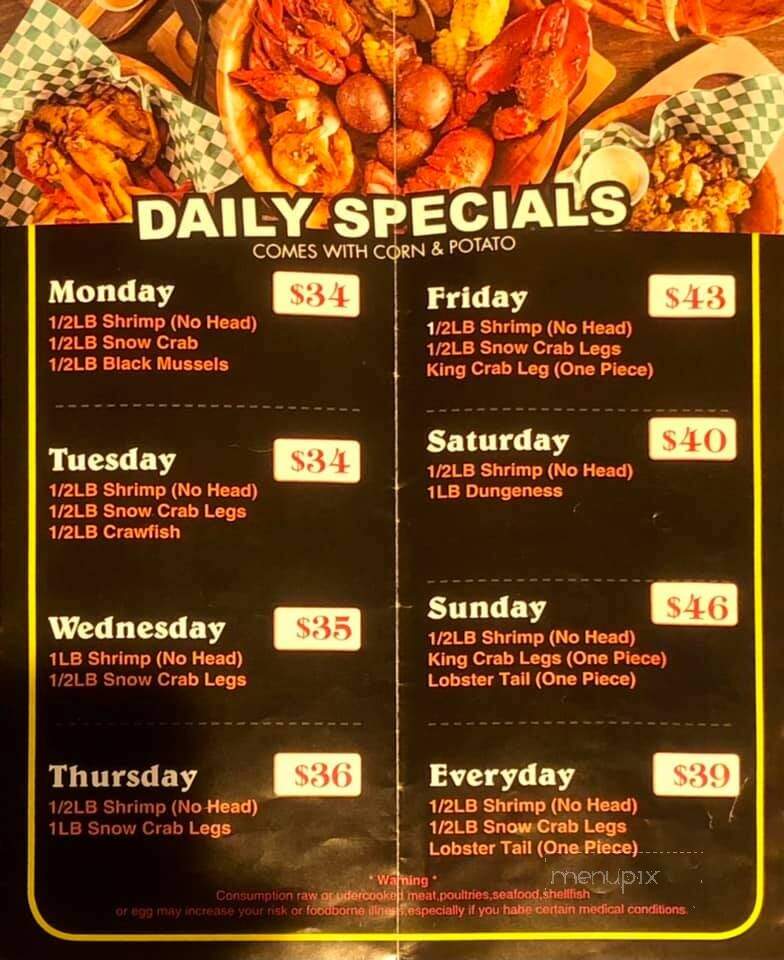 Alaska Crab Juicy Seafood and Bar - Moreno Valley, CA menu_pic