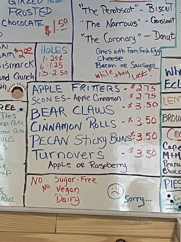 Sweet Cheeks Bakery - Verona Island, ME menu_pic