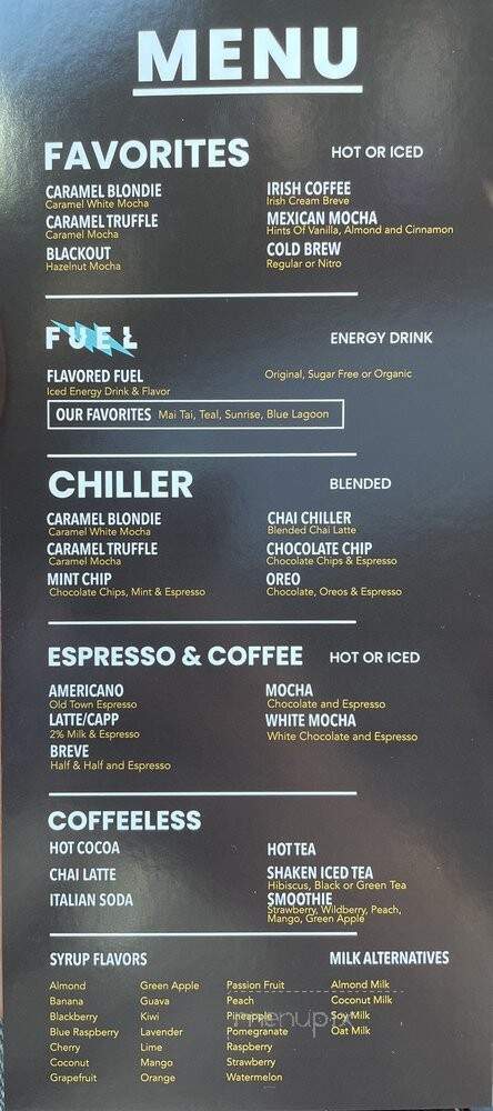Black Rock Coffee Bar - Tucson, AZ menu_pic