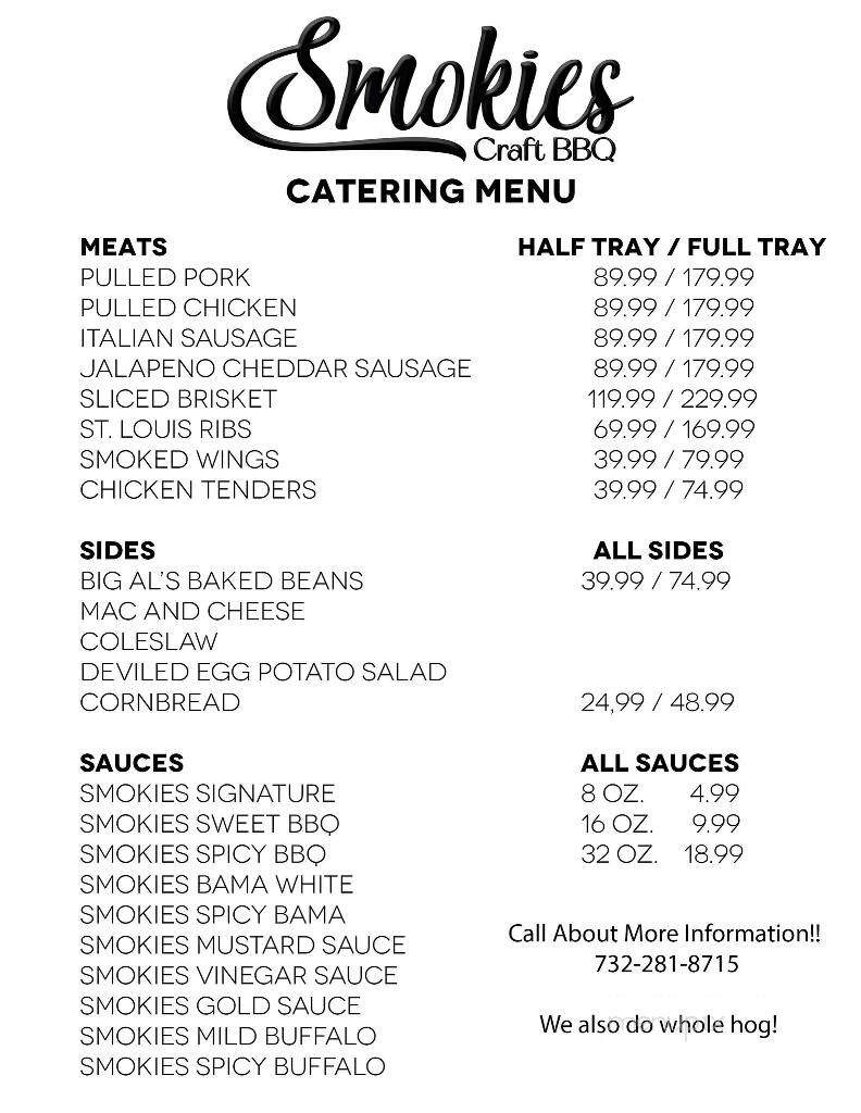 Smokies Craft BBQ - Bayville, NJ menu_pic