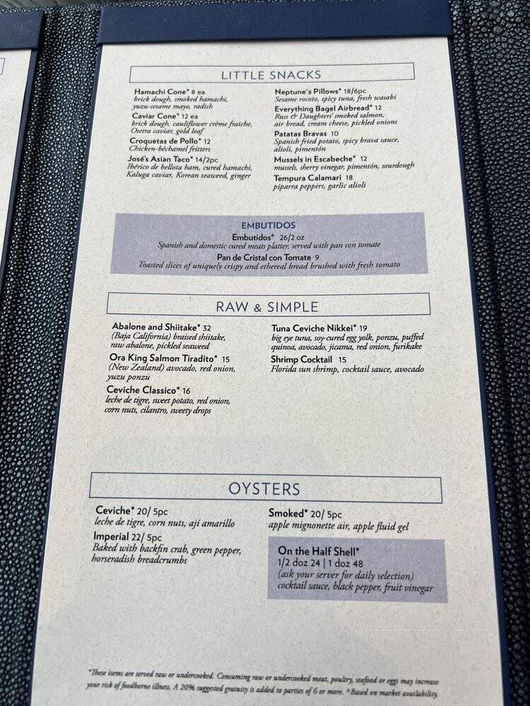 Bar Mar by Jose Andres - Chicago, IL menu_pic