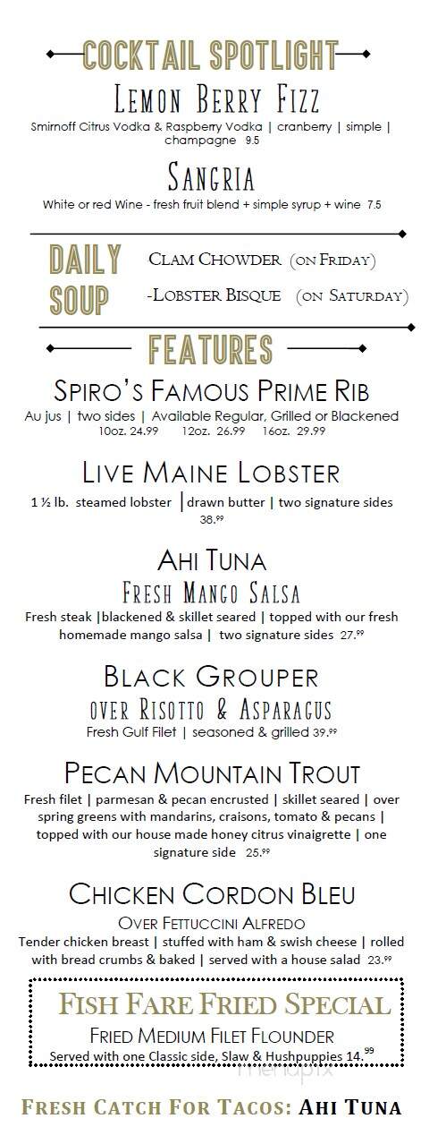 Spiro's Hilltop Fish Fare & Steakhouse - Monroe, NC