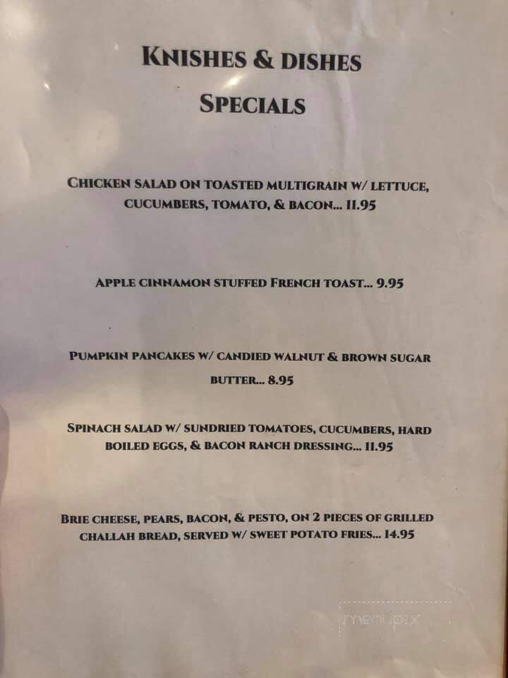 Knishes & Dishes - Lafayette Hill, PA menu_pic