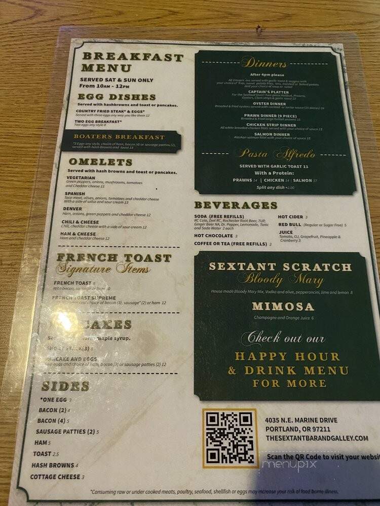 Sextant Bar Galley - Portland, OR menu_pic