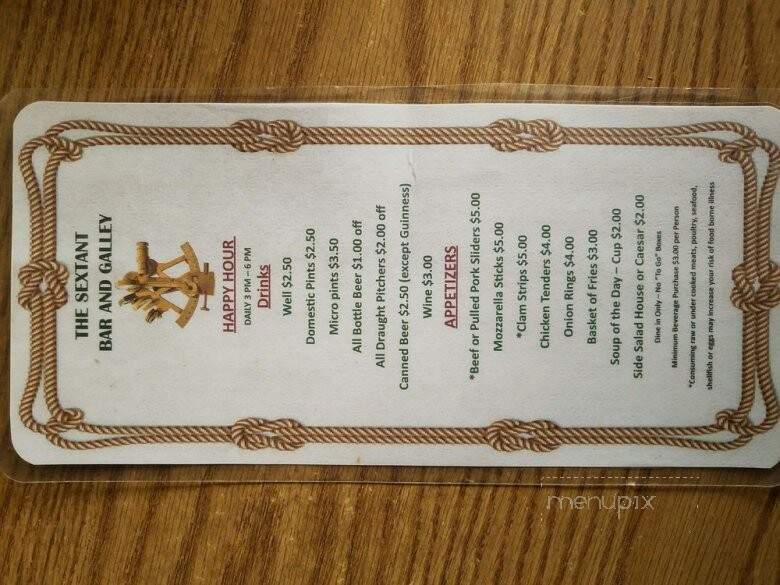 Sextant Bar Galley - Portland, OR menu_pic