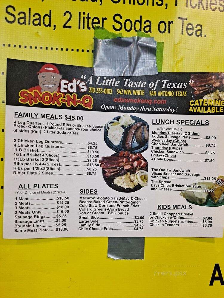 Ed's Smok-N-Q - San Antonio, TX menu_pic
