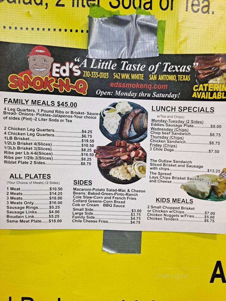 Ed's Smok-N-Q - San Antonio, TX menu_pic